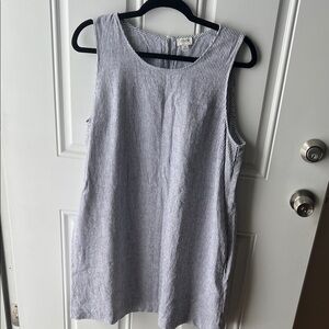 J. Crew Blue and White Pinstripe Dress